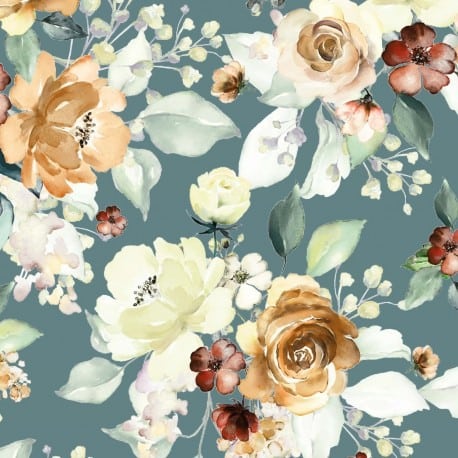 DIGITAL FADED ROSES WHITE