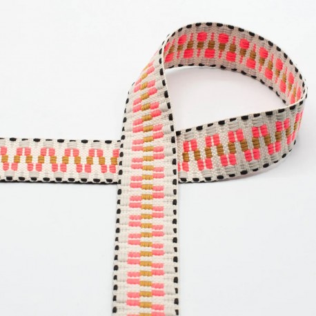 ΙΜΑΝΤΑΣ MULTICOLOR PINK GEOMETRIC 40mm