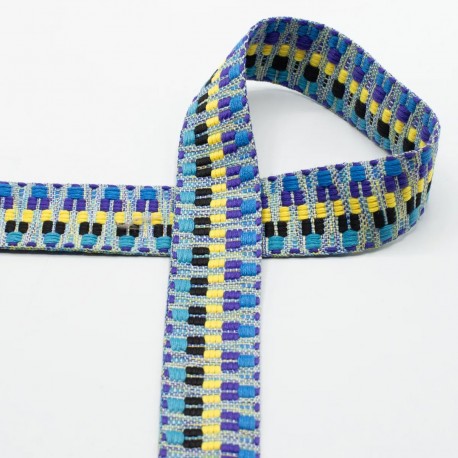 ΙΜΑΝΤΑΣ MULTICOLOR BLUE GEOMETRIC 40mm