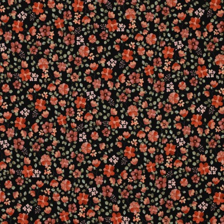 ΖΕΡΣΕΪ  DIGITAL ORGANIC FLOWERS BLACK/PEACH