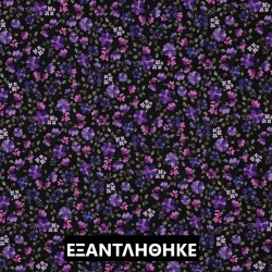 ΖΕΡΣΕΪ  DIGITAL ORGANIC FLOWERS PURPLE/NAVY