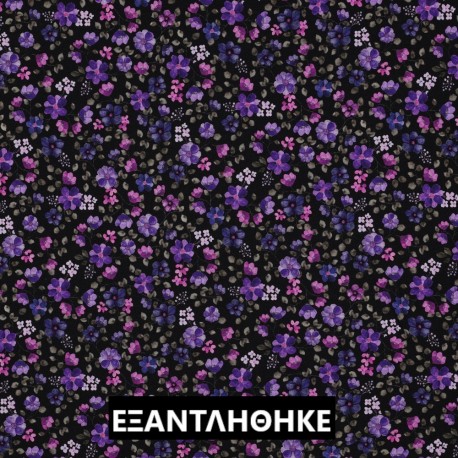 ΖΕΡΣΕΪ  DIGITAL ORGANIC FLOWERS PURPLE/NAVY