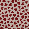 ΑΔΙΑΒΡΟΧΟΣ ΚΑΜΒΑΣ LINEN LOOK HEARTS - RED