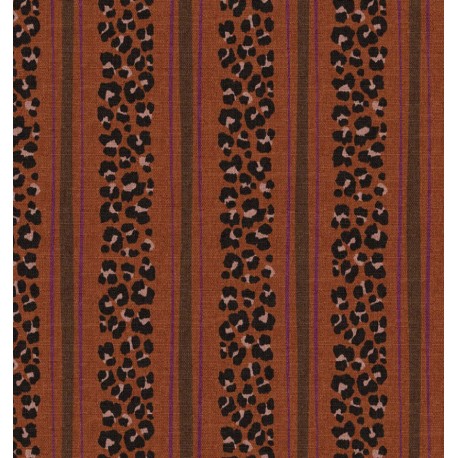 ΚΑΜΒΑΣ LEOPARD STRIPES CHOCOLAT