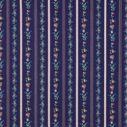 DIGITAL FLOWERS STRIPES NAVY