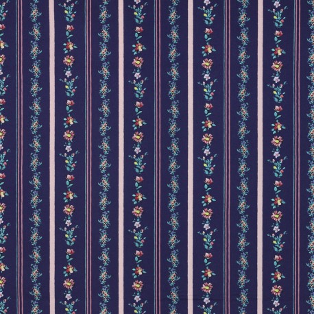 DIGITAL FLOWERS STRIPES NAVY