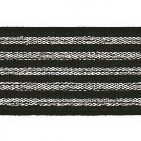 ΛΑΣΤΙΧΟ ΕΞΩΤΕΡΙΚΟ ΦΟΥΣΤΑΣ 25mm LUREX BLACK - SILVER